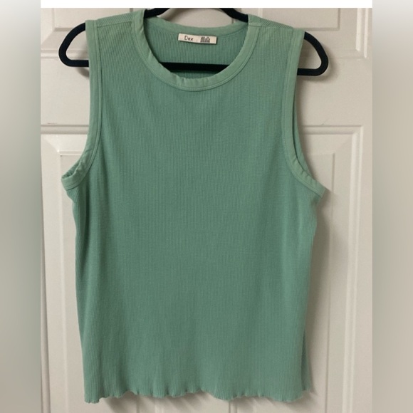 Dex 100% Cotton Mint Green Cotton Top - Picture 1 of 6